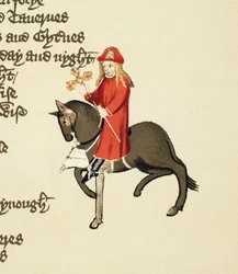 Le Conte du Pardonneur (détail) des Contes de Canterbury, par Geoffrey Chaucer, manuscrit Ellesmere, édition fac-similé, 1911